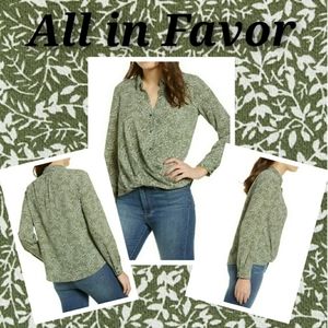 ALL IN FAVOR Draped Front Blouse